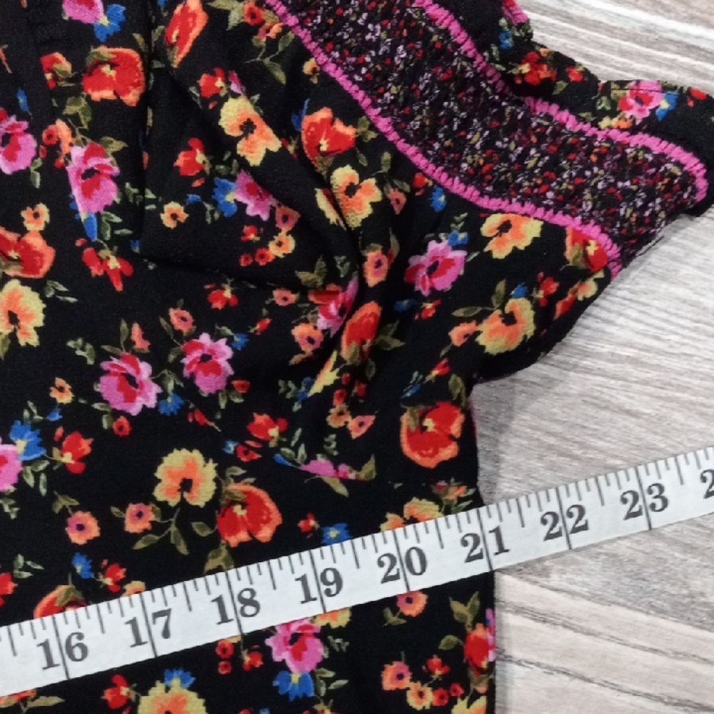 London Style Women's Floral Maxi Dress Short Ruffled Sleeves V-neckline Size 12 - Picture 11 of 16